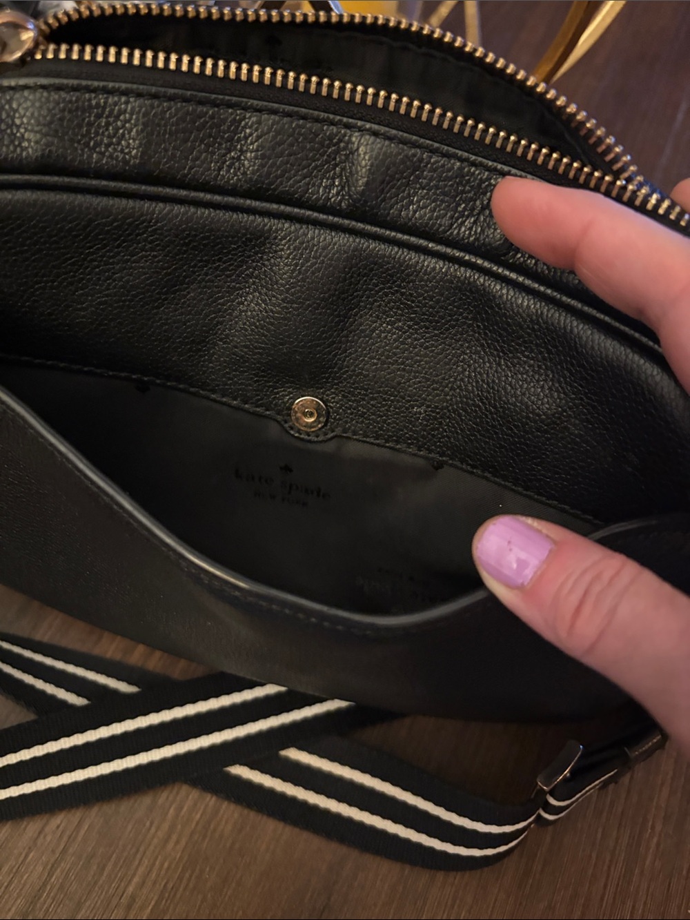 Kate Spade Rosie Pebbled Leather Flap Camera Bag w/Guitar Strap - Picture 5 of 6